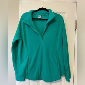 NWOT Old Navy Active teal quarter zip fleece sweatshirt, size Womens XL